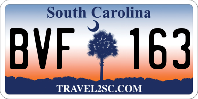 SC license plate BVF163
