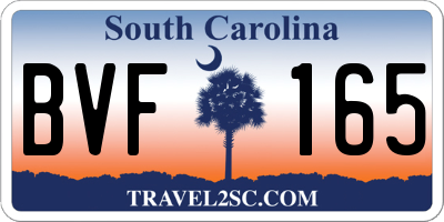 SC license plate BVF165