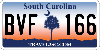 SC license plate BVF166