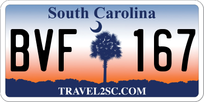 SC license plate BVF167