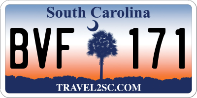 SC license plate BVF171