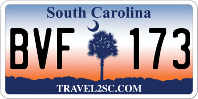 SC license plate BVF173