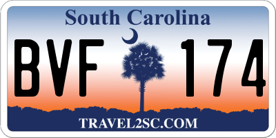SC license plate BVF174