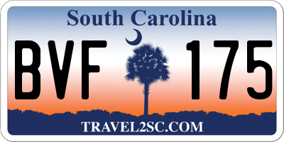 SC license plate BVF175