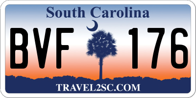 SC license plate BVF176