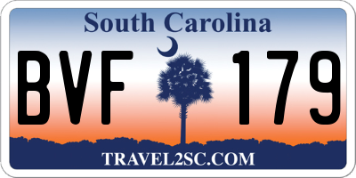 SC license plate BVF179