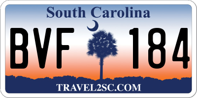 SC license plate BVF184