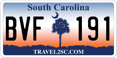SC license plate BVF191