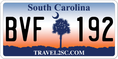 SC license plate BVF192