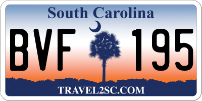 SC license plate BVF195