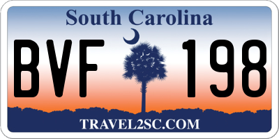 SC license plate BVF198