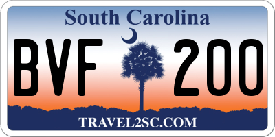 SC license plate BVF200