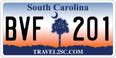 SC license plate BVF201