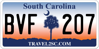 SC license plate BVF207