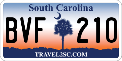 SC license plate BVF210