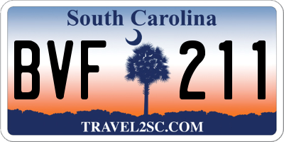 SC license plate BVF211