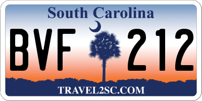 SC license plate BVF212