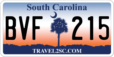 SC license plate BVF215