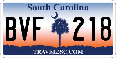 SC license plate BVF218