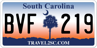 SC license plate BVF219