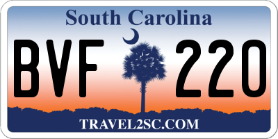 SC license plate BVF220