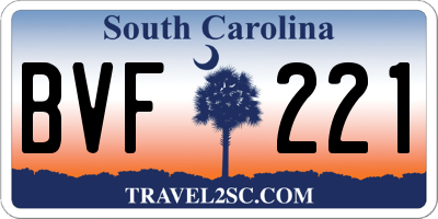 SC license plate BVF221