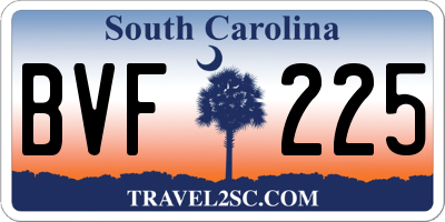 SC license plate BVF225