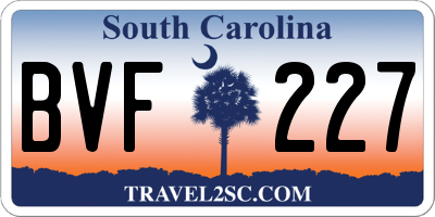 SC license plate BVF227