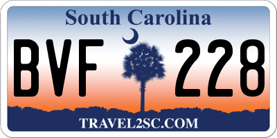 SC license plate BVF228