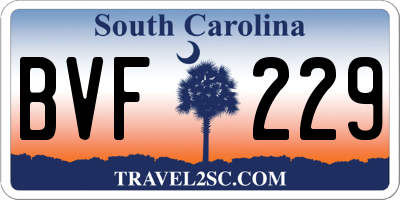 SC license plate BVF229
