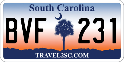 SC license plate BVF231