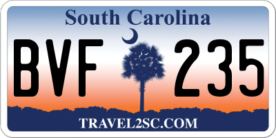 SC license plate BVF235
