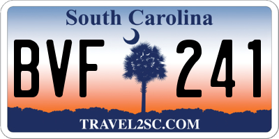 SC license plate BVF241