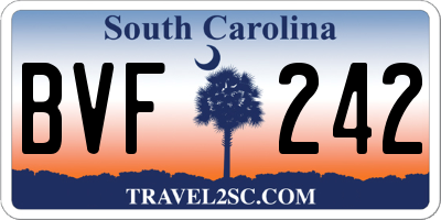 SC license plate BVF242
