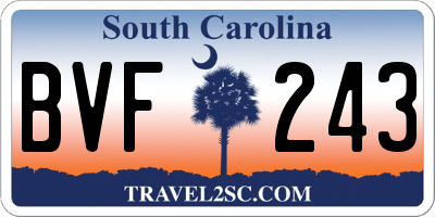 SC license plate BVF243