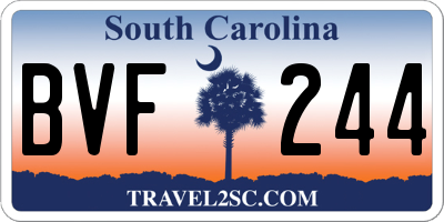 SC license plate BVF244