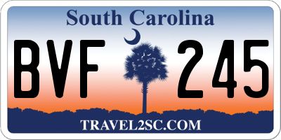 SC license plate BVF245