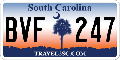 SC license plate BVF247