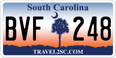 SC license plate BVF248