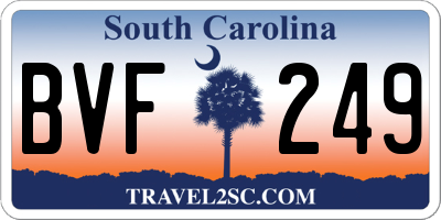 SC license plate BVF249