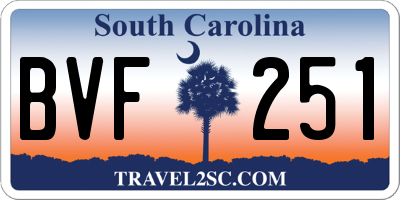 SC license plate BVF251