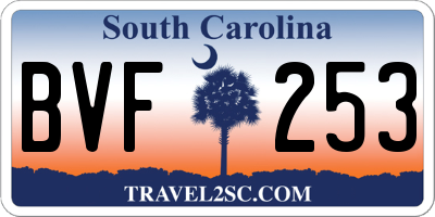 SC license plate BVF253