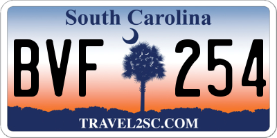 SC license plate BVF254