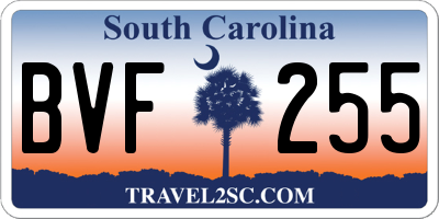 SC license plate BVF255