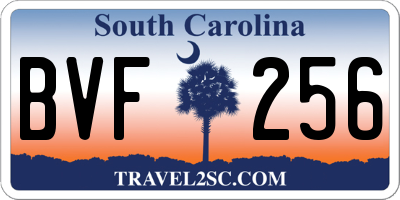 SC license plate BVF256