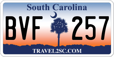 SC license plate BVF257