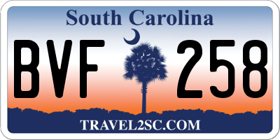 SC license plate BVF258