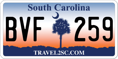 SC license plate BVF259