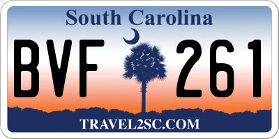 SC license plate BVF261