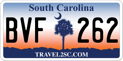 SC license plate BVF262